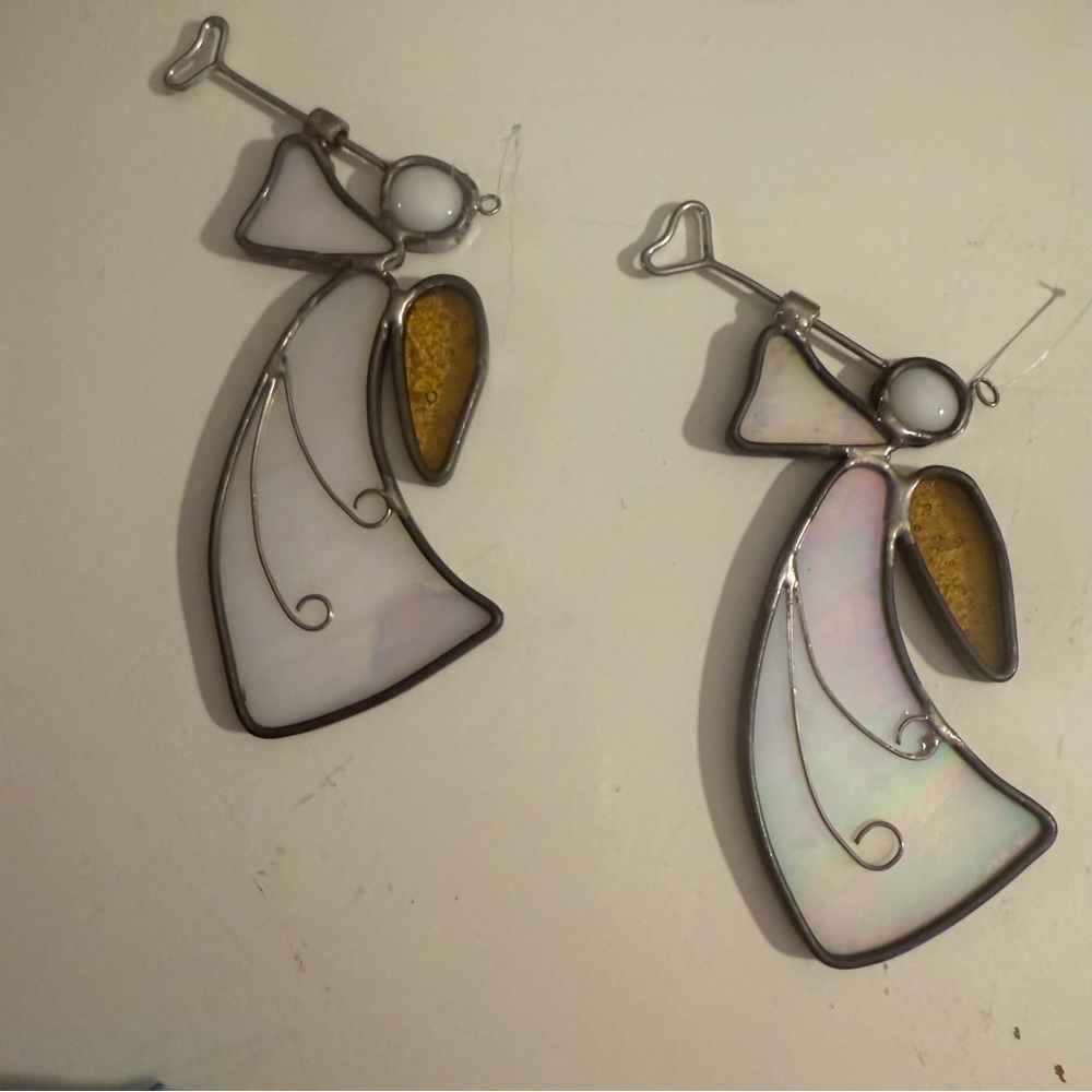 Stained Glass Angel Suncatchers Duo